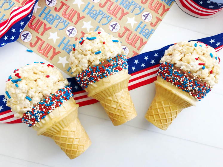 Fourth-of-July-themed ice cream cones